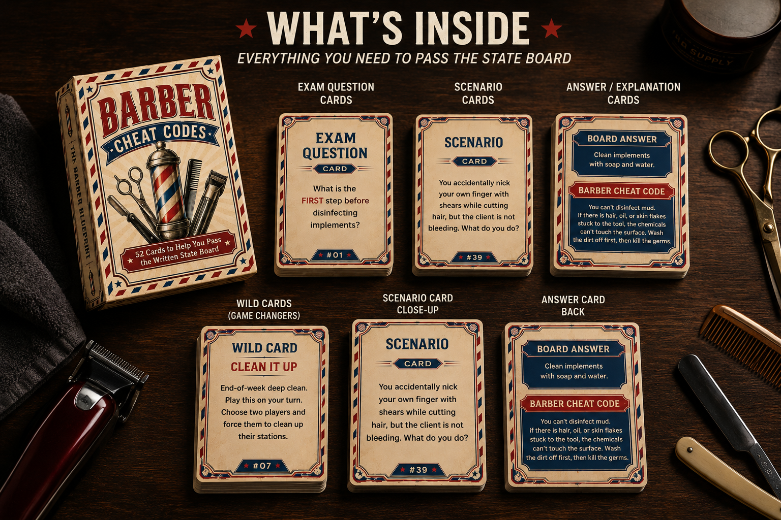 Barber Cheat Codes Card Game